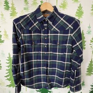 JACHS Girlfriend Blue Plaid Button Down Shirt